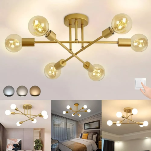 LAMPARA MODERNA DE 6 LUCES.- Oferta Up